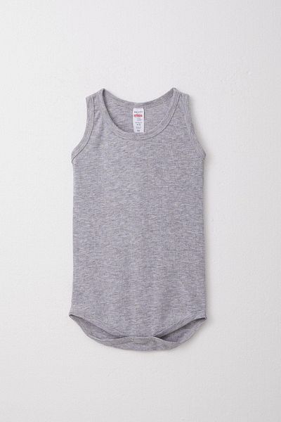 Breeze 9-3 Years Baby Boy Gray Melange Jacquard Bodysuit - Undershirt Bodysuit with Snap Fasteners