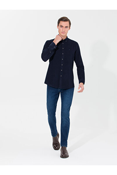 Cacharel Lacivert Slim Fit Uzun Kollu Gömlek 50257239-VR033