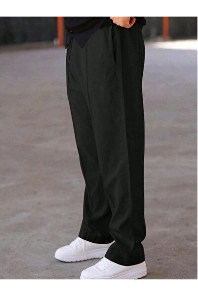 yx yustex sport Pantaloni de sport negri, largi, largi, cu potrivire conforta...