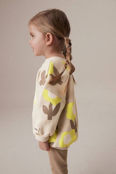 ARBİ kids Girl's Brown Shades Autumn Elegant Flower Printed Suit