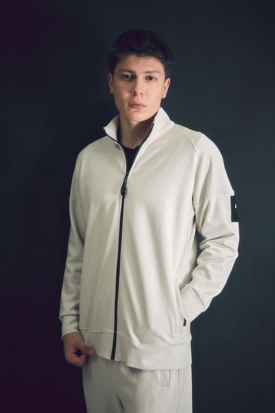 Fulla Moda Βασικό φούτερ με διπλή τσέπη με φερμουάρ γιακά