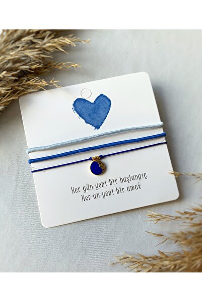 Atölye Merdiven Mineli Sallantılı Ay desenli 3 lü bileklik seti