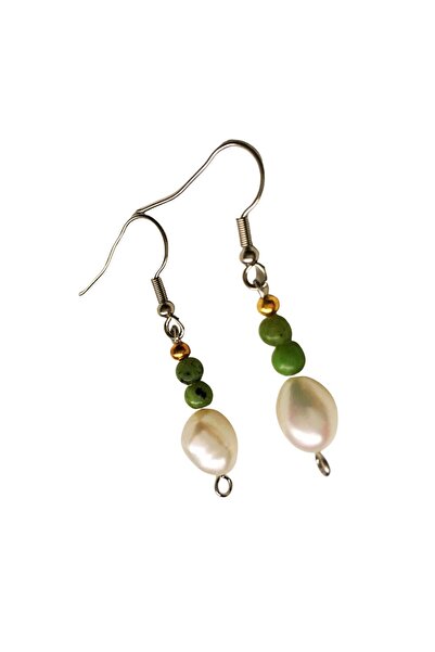 ayrestyle Pearl Earrings - Pearl and Jade Natural Stone Dangle Women's Earrings