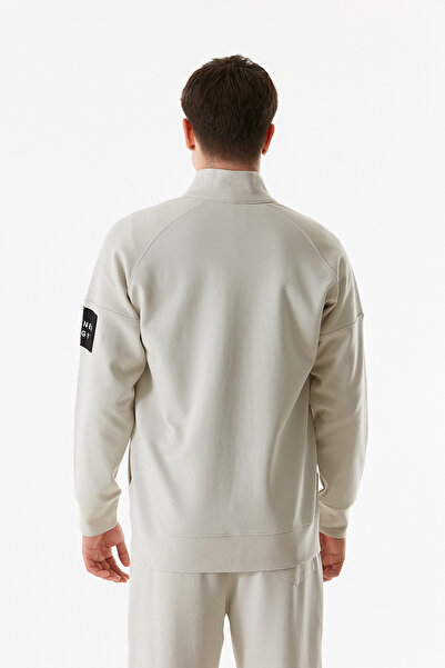 Fulla Moda Базовий світшот на блискавці з подвійною кишенею та коміром-стійкою