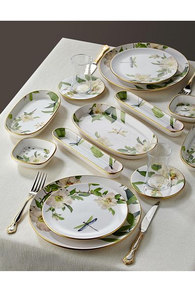 CASA DE BELLA Green 38 Piece Luxury Breakfast Set for 6 People