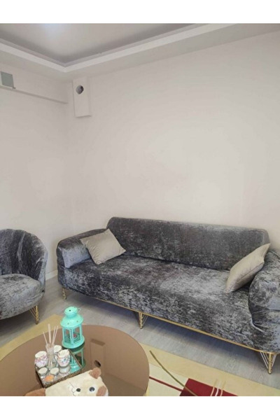 Hantaj Yumuşacık Yıkanabilir Tüy Leke Tutmayan Lastikli Kadife Koltuk Örtüsü Koltuk Kılıfı Takımı 4lü"set