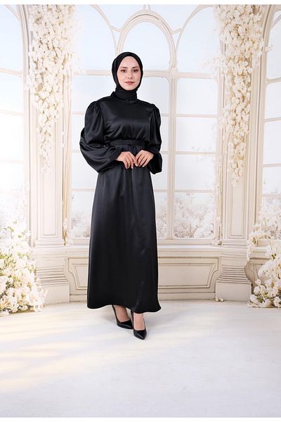 Rita فستان مظلة أسود بحزام