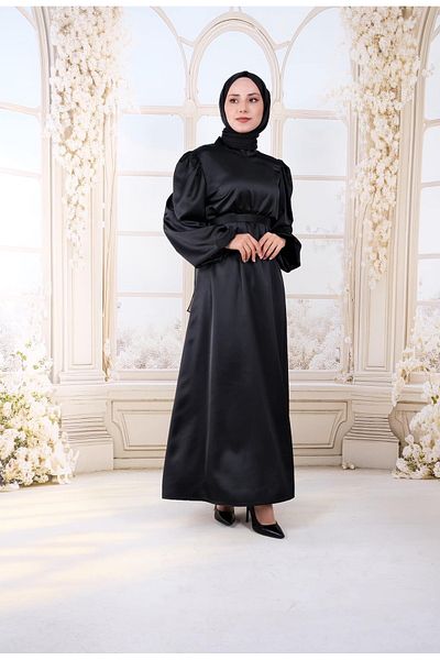 Rita فستان مظلة أسود بحزام