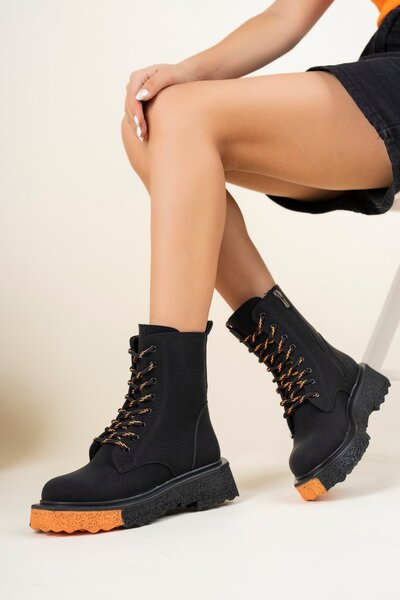 Birikon Turuncu Detay Postal SİYAH