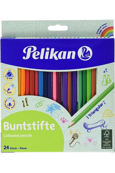 Pelikan 24 قطعة قلم طلاء جاف مثلث /700122