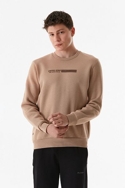 Fulla Moda Φούτερ με λαιμόκοψη με 3 νήματα με ανάγλυφο εμπριμέ