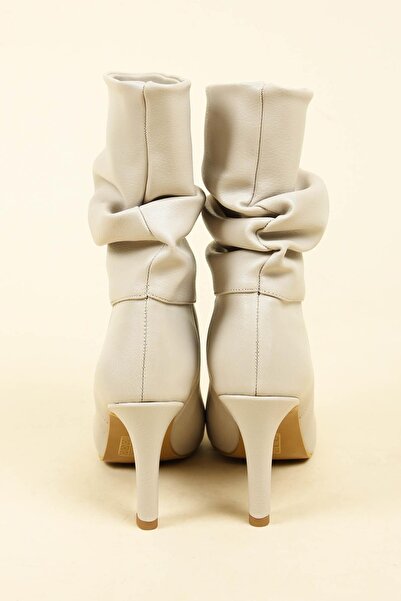 Birikon Μισές μπότες με λεπτό τακούνι με κορδόνι TAŞ