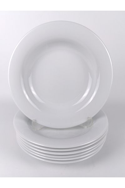 MAViHOME 6-Piece White Porcelain Dinner Plate - 23 cm Plain White