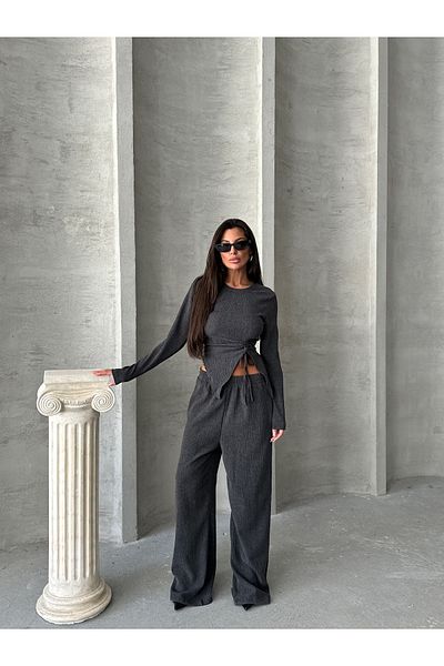 Ekim Store Set de pantaloni bluză Uludağ cu adunare laterală