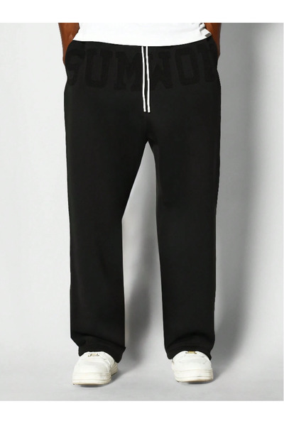 yx yustex sport Μαύρο φαρδύ χαλαρή εφαρμογή Άνετη εφαρμογή - Φούτερ με ίσια π...