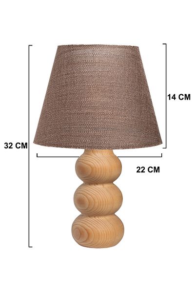 EFLIGHTDESIGN Wooden Lampshade Coffee Pattern Modern Stylish Bedroom Living Room Table Lamp