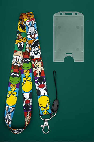 Apptakı Desenli Boyun İpi Boyun Askı İpi Boyun Askısı ve Kartlık LYN - ASS0084-1