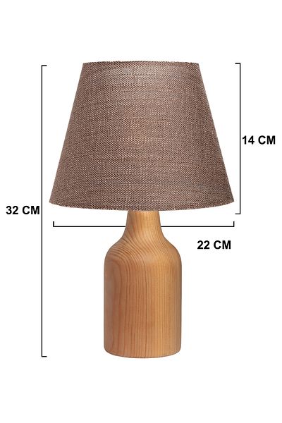 EFLIGHTDESIGN Wooden Lampshade Coffee Pattern Modern Stylish Bedroom Living Room Table Lamp