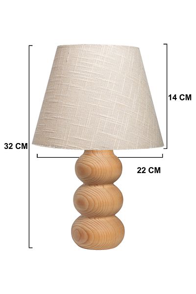 EFLIGHTDESIGN Wooden Lampshade Cream Pattern Modern Stylish Bedroom Living Room Table Lamp