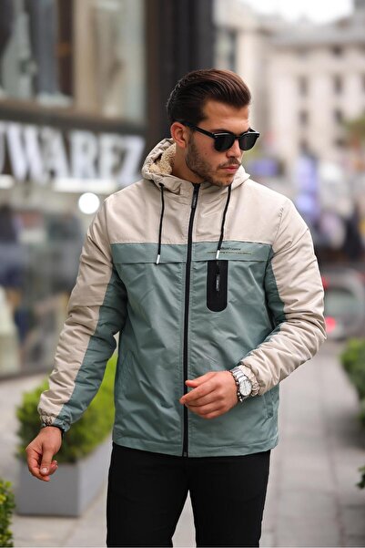 Fk class Ανδρικό χειμωνιάτικο παλτό γούνινο εσωτερικό και ανθεκτικό στο κρύο