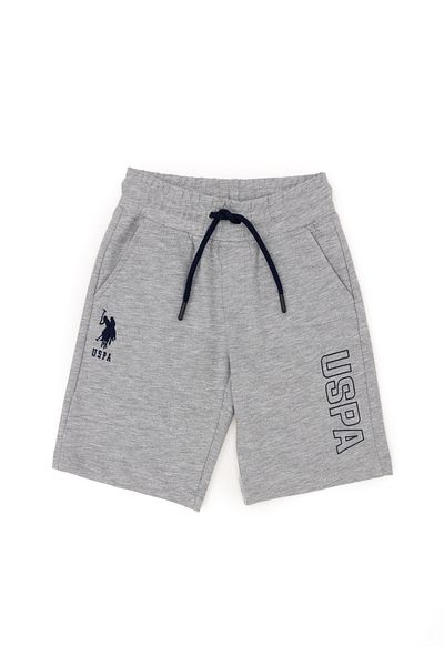 U.S. Polo Assn. Boys' Gray Melange Knitted Shorts 50284828 -Vr086