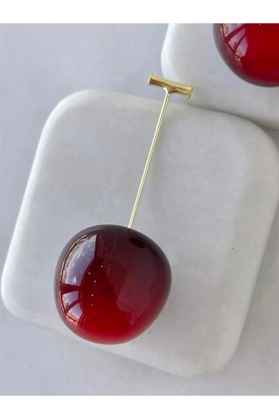 İlayda Illys Gold Zra Model Cherry Design Earrings