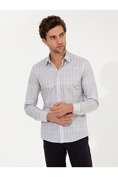 Cacharel Haki Slim Fit Uzun Kollu Gömlek 50256728-VR027