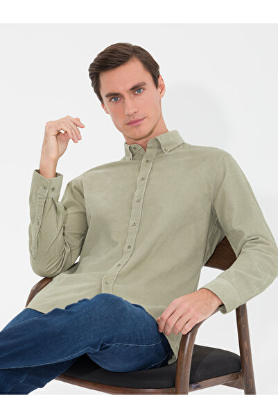 Cacharel Su Yeşili Slim Fit Uzun Kollu Gömlek 50257239-VR048