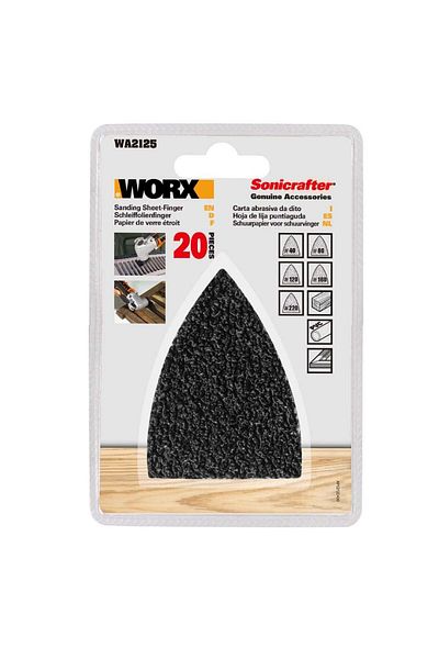 WORX Wa2125 20 Pieces Multi-Purpose Sanding Machine Velcro Universal Spare Sanding Sheet Set