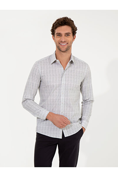 Cacharel Haki Slim Fit Uzun Kollu Gömlek 50256728-VR027