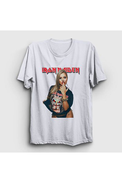 Presmono Μπλουζάκι Iron Maiden Unisex Λευκό Μεταλλικό Δάχτυλο - 497333 ττ
