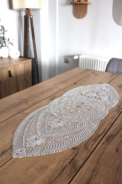 DDHOME Snur din dantelă Detaliu tricotat Față de masă Fiskos 100x35 cm 1006-ORTAYVRLK