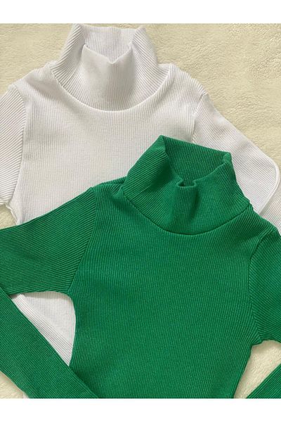 Wearflawless Women's 2-Piece Long Sleeve Ribbed Turtleneck Knitted Camisole Blouse