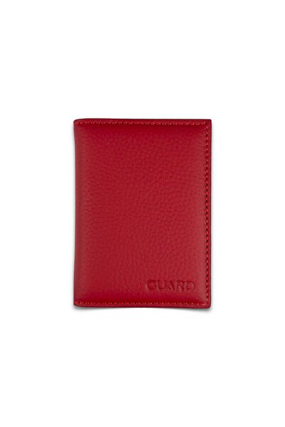 GUARD Kırmızı Mat Deri Kredi Kartlık