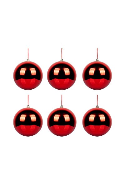 Astaş Christmas Pine Tree Ball 4cm Red 6-Piece