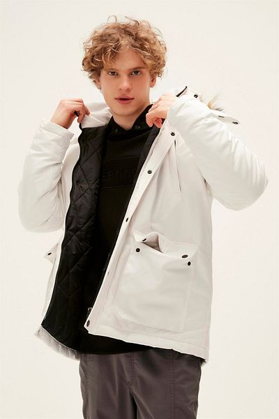 Bad Bear Rock Rabbit Off-White White Men's Hooded Coat