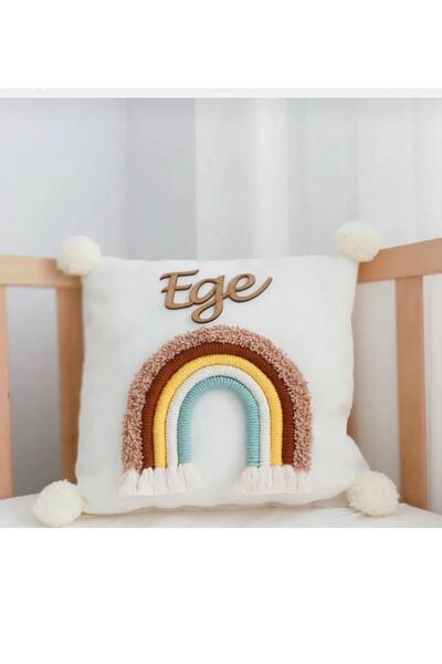renkli mi renkli tasarım dünyası Makrome isimli gökkuşaklı takı Yastığı
