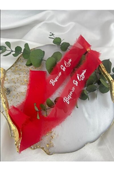 İsabella Accessories ipek Beyaz Söz Nişan Kurdelesi Kişiye Özel Yüzük Kurdele...