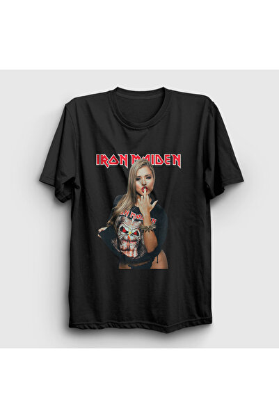 Presmono تي شيرت موسيقى معدني أسود للجنسين من Iron Maiden - 497333 تي تي