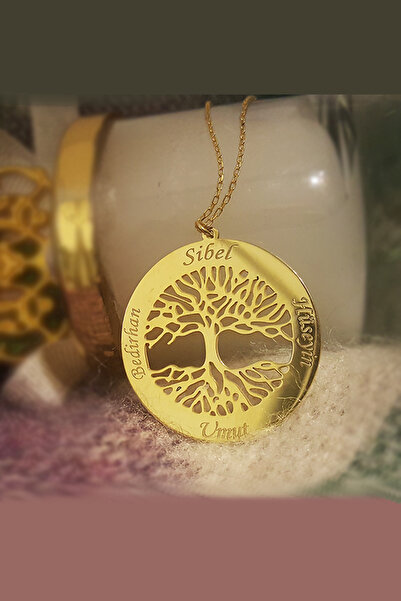 VAOOV Kişiye Özel Isim Yazılı Hayat Ağacı Kolye