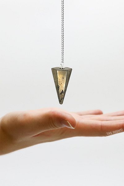 TAŞ SEPETİ Pyrite Natural Stone Pendulum Pendulum