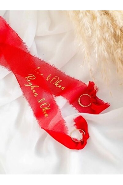 İsabella Accessories ipek Beyaz Söz Nişan Kurdelesi Kişiye Özel Yüzük Kurdele...