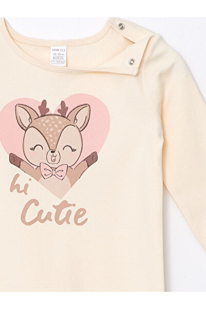 LC Waikiki Βρεφική φόρμα κοριτσιού με μακρυμάνικη λαιμόκοψη LCW