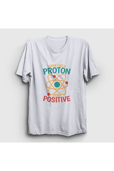 Presmono Unisex Proton Think Like A Positive T-Shirt - Λευκό 499121 ττ