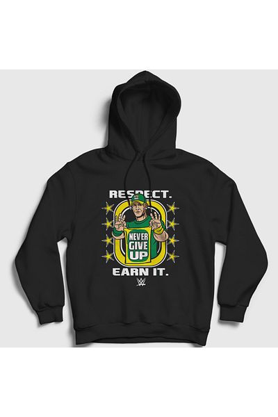 Presmono Унисекс суитшърт с качулка Wwe John Cena, черен - Never Give Up Wrestling 498638tt