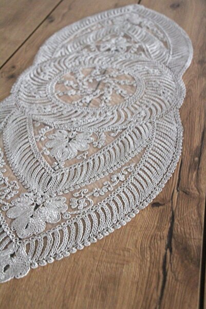 DDHOME Lace Cord Knitted Detail Table Runner Fiskos Cover 100X35 cm 1006-Mortaryvrlk