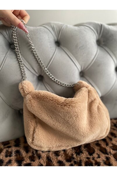 fluffy Τσάντα χειρός και ώμου με αλυσίδα Milk Coffee Latte - 20x30