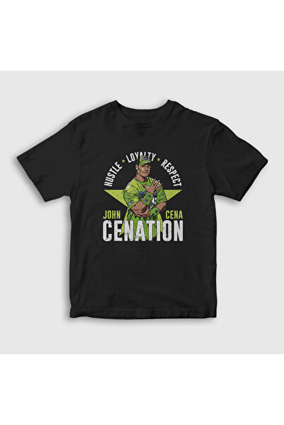 Presmono Unisex Çocuk Siyah Cenation V2 Güreş Wwe John Cena T-Shirt 496459tt