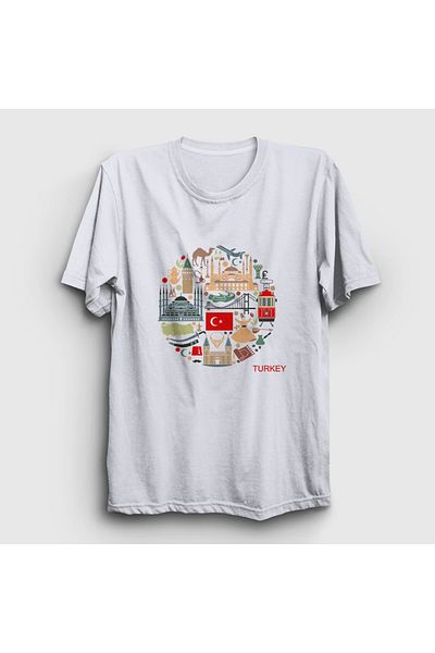 Presmono Tricou alb unisex pentru turiști Istanbul Turcia Turcia 499741 tt