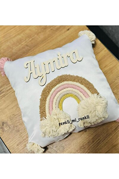 renkli mi renkli tasarım dünyası Makrome Isimli  Takı Yastığı Takımı bebek od...